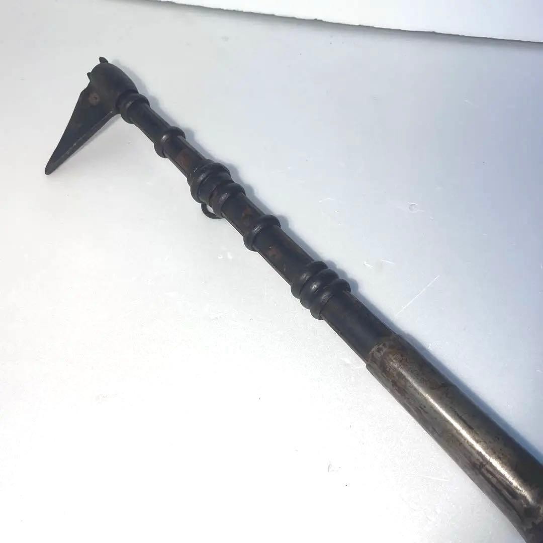 Japanese Tobikuchi Iron Hook Bamboo Style Metal Fittings Old Fire Tool