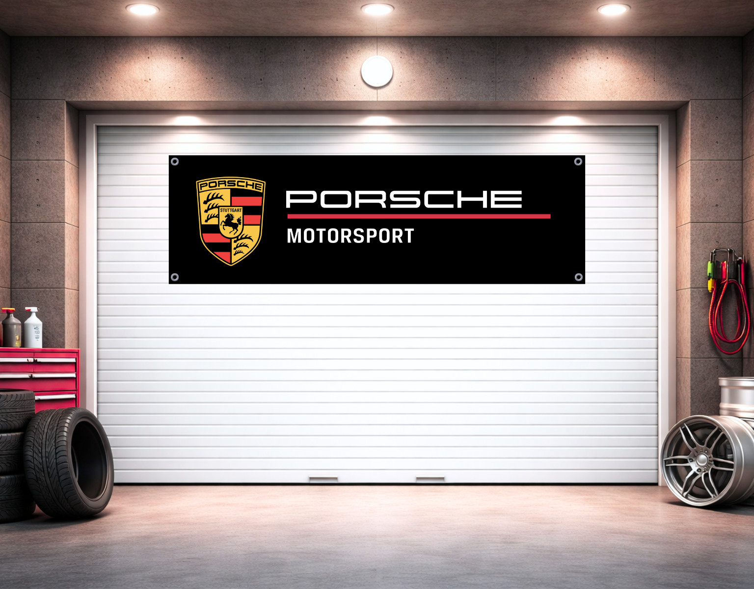 Porsche Motorsport Racing Banner Garage Wall Decor