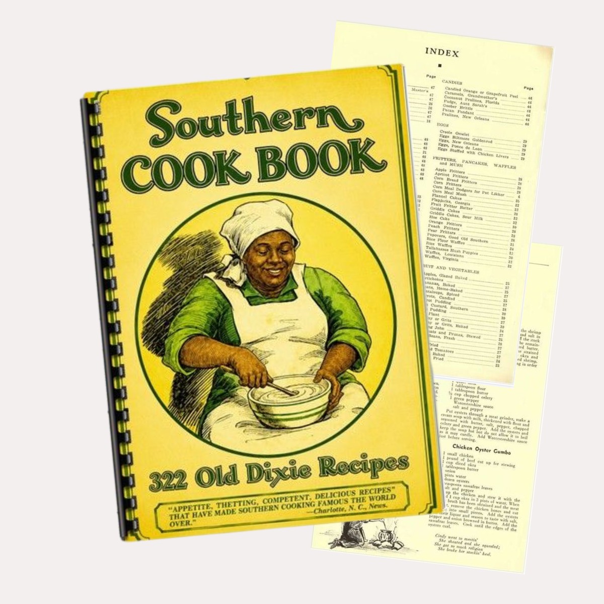 Southern Cook Book 322 Old Dixie Recipes Comb Bound Vintage Cookbook 52 Pages