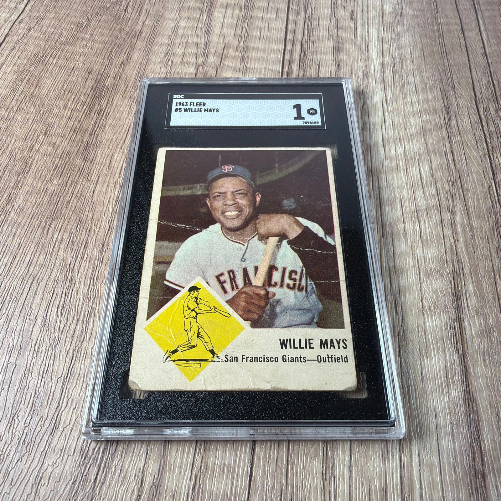 1963 Fleer #5 Willie Mays SGC 1 San Francisco Giants HOF