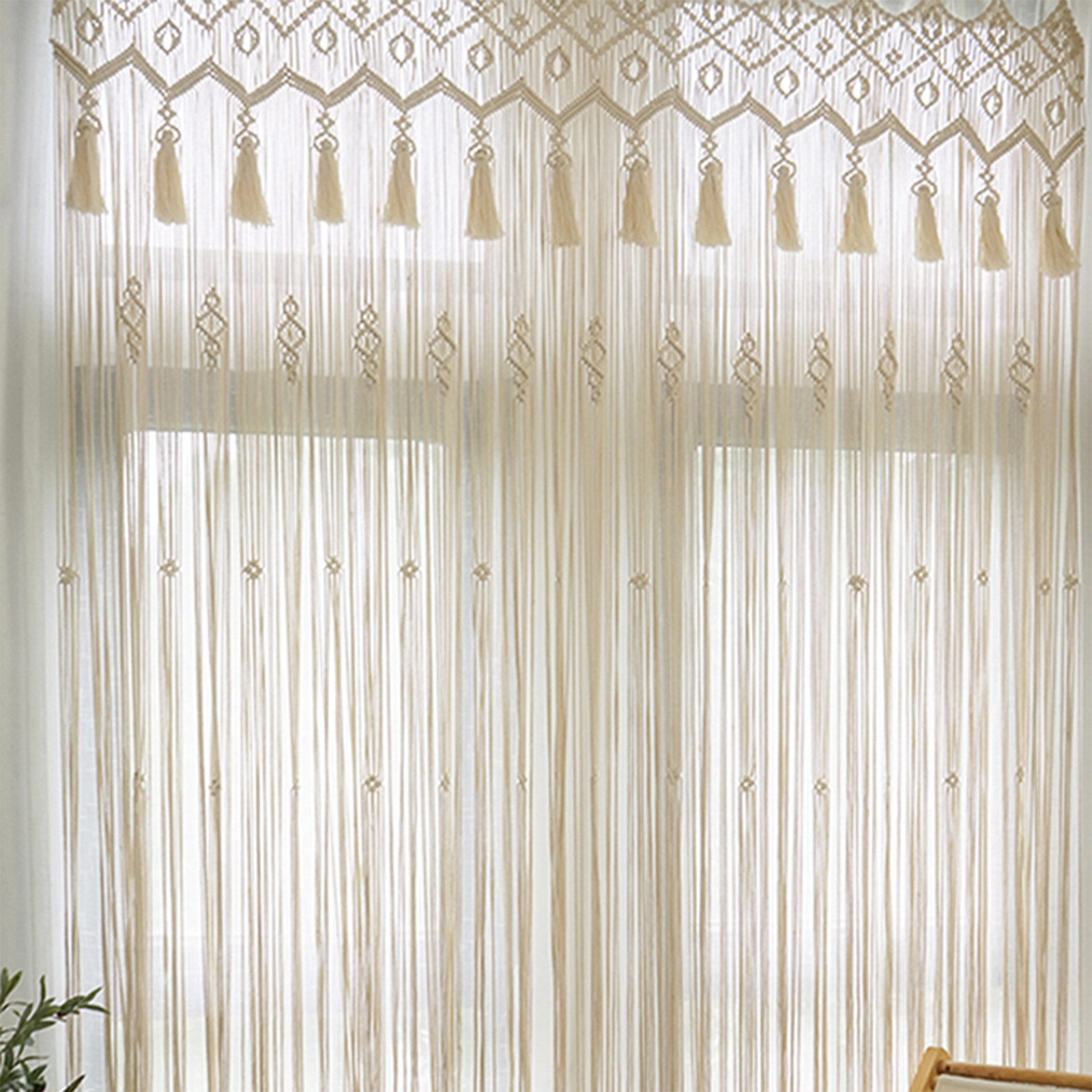 80 inch Large Macrame Curtain Handmade Wall Hanging Tapestry Boho Doorway Decor