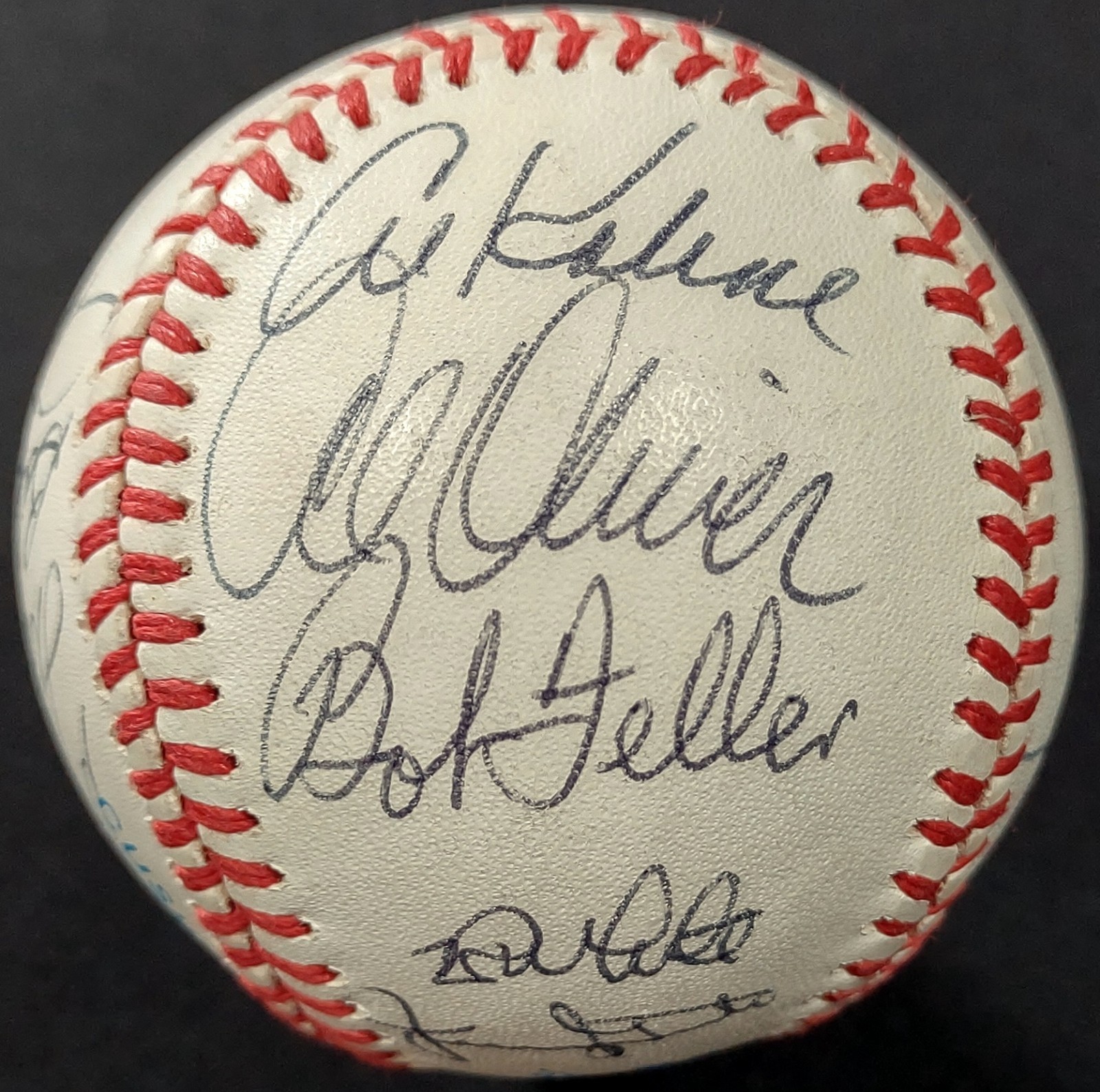HOFers Al Kaline Bob Feller Brooks Robinson Rollie Fingers Signed Baseball COA