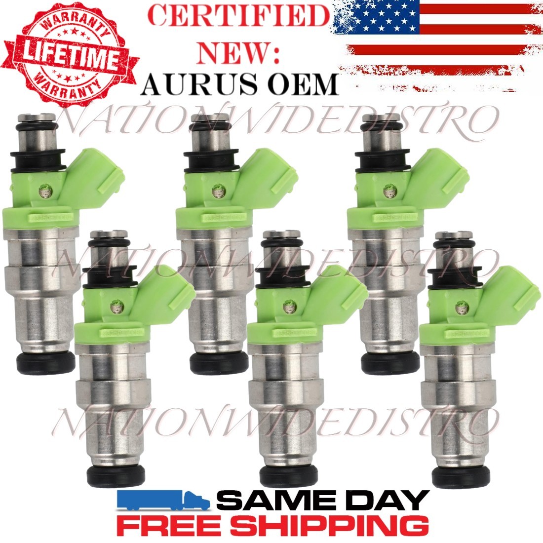 6x NEW Aurus Fuel Injectors for 1989-1992 Toyota Cressida Supra 3.0L L6