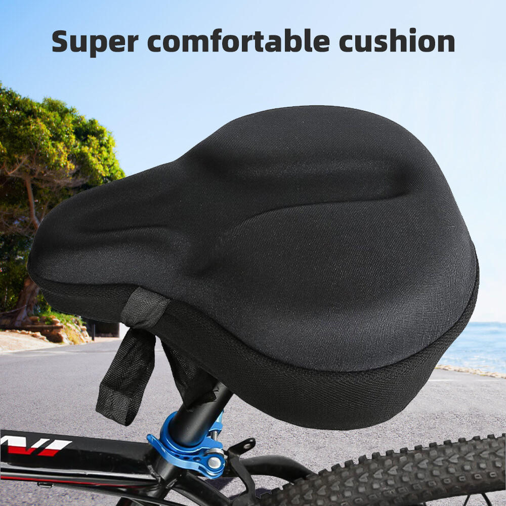 New Comfort Bike Seat Cushion Soft Gel Extra Wide Big Bum Bicycle Saddle Pad