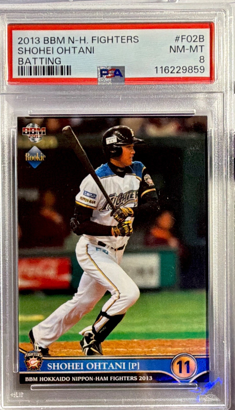 BBM 2013 Nippon-Ham Fighters Shohei Ohtani #F02B Rookie PSA 8