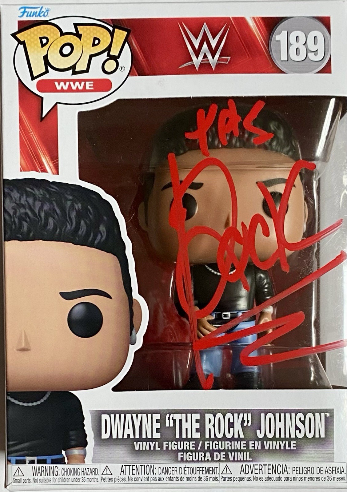 WWE DWAYNE THE ROCK JOHNSON AUTOGRAPHED SIGNED FUNKO POP #189 WWE DWAYNE THE ROCK JOHNSON AUTOGRAPHED SIGNED FUNKO POP #189