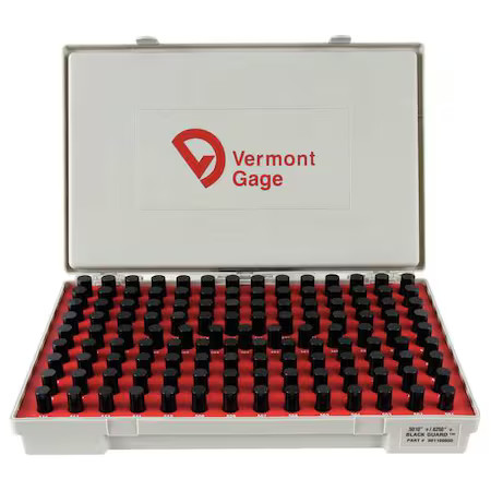 Vermont Gage 901100600 Black Ox-Coated Pin Gauge Set, Dim Type \