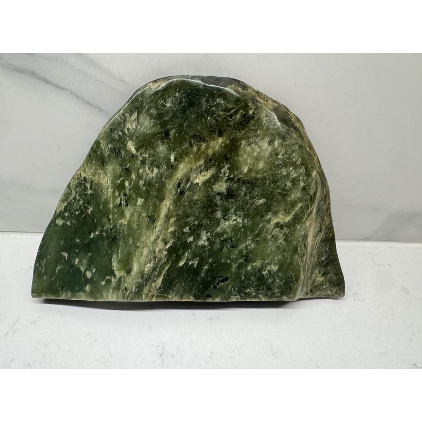 2.72 lb Natural Self Standing Cut Nephrite Jade Tumbled Polished Stone