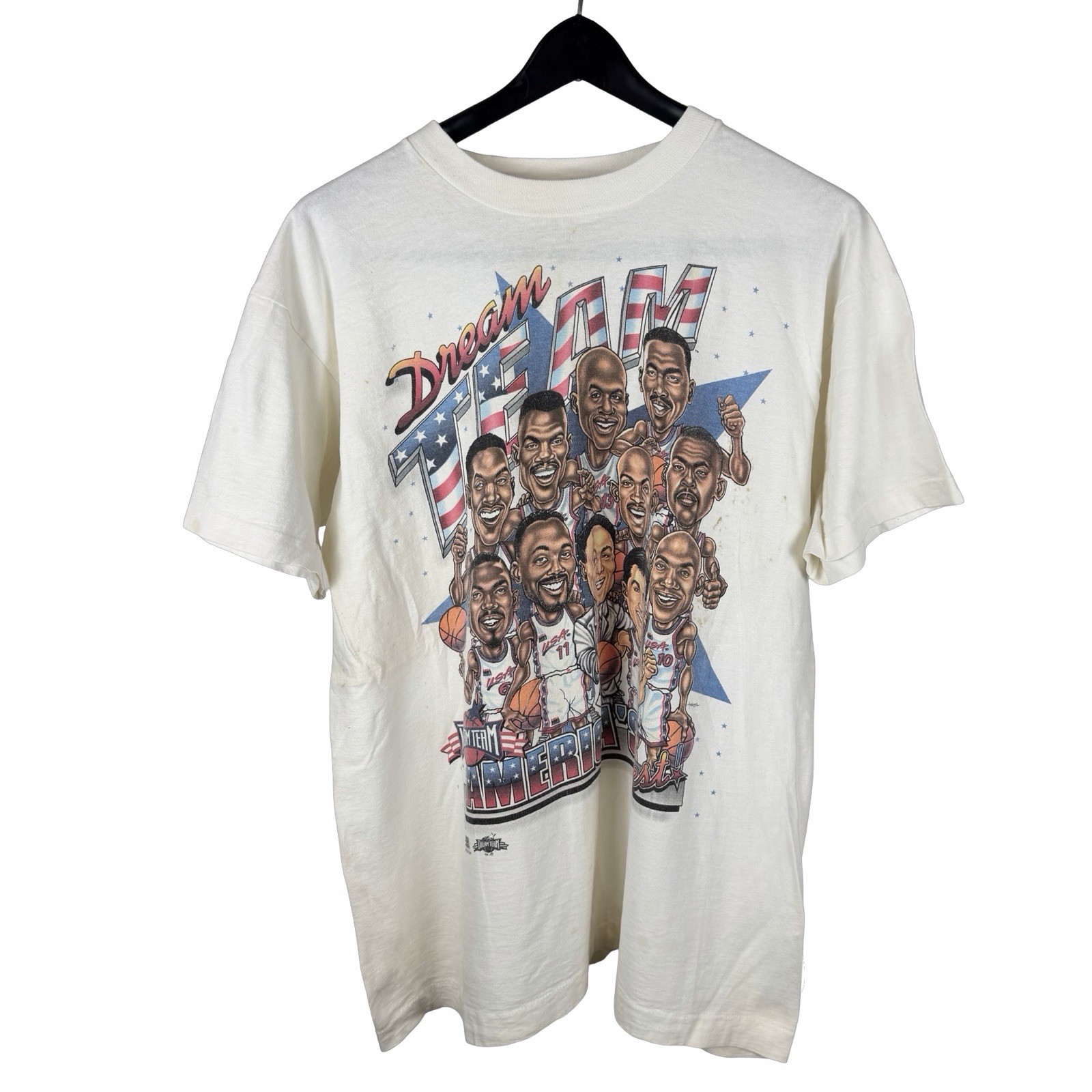 Vintage 1992 Salem Sportswear USA Dream Team Basketball Character Shirt Size XL Vintage 1992 Salem Sportswear USA Dream Team Basketball Character Shirt Size XL