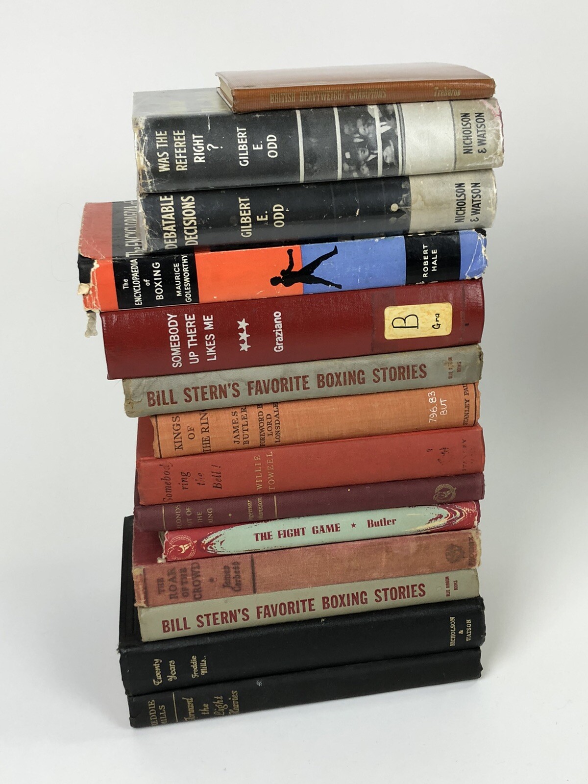 Fouteen (14) Vintage 1940s-1950s Boxing Hardcover Books - Varying Conditions