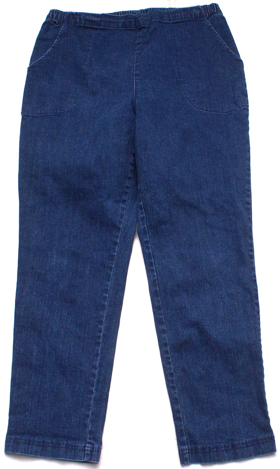 Croft Barrow Jeans Womens XL-S Blue Denim Elastic Waist Pull On Pants