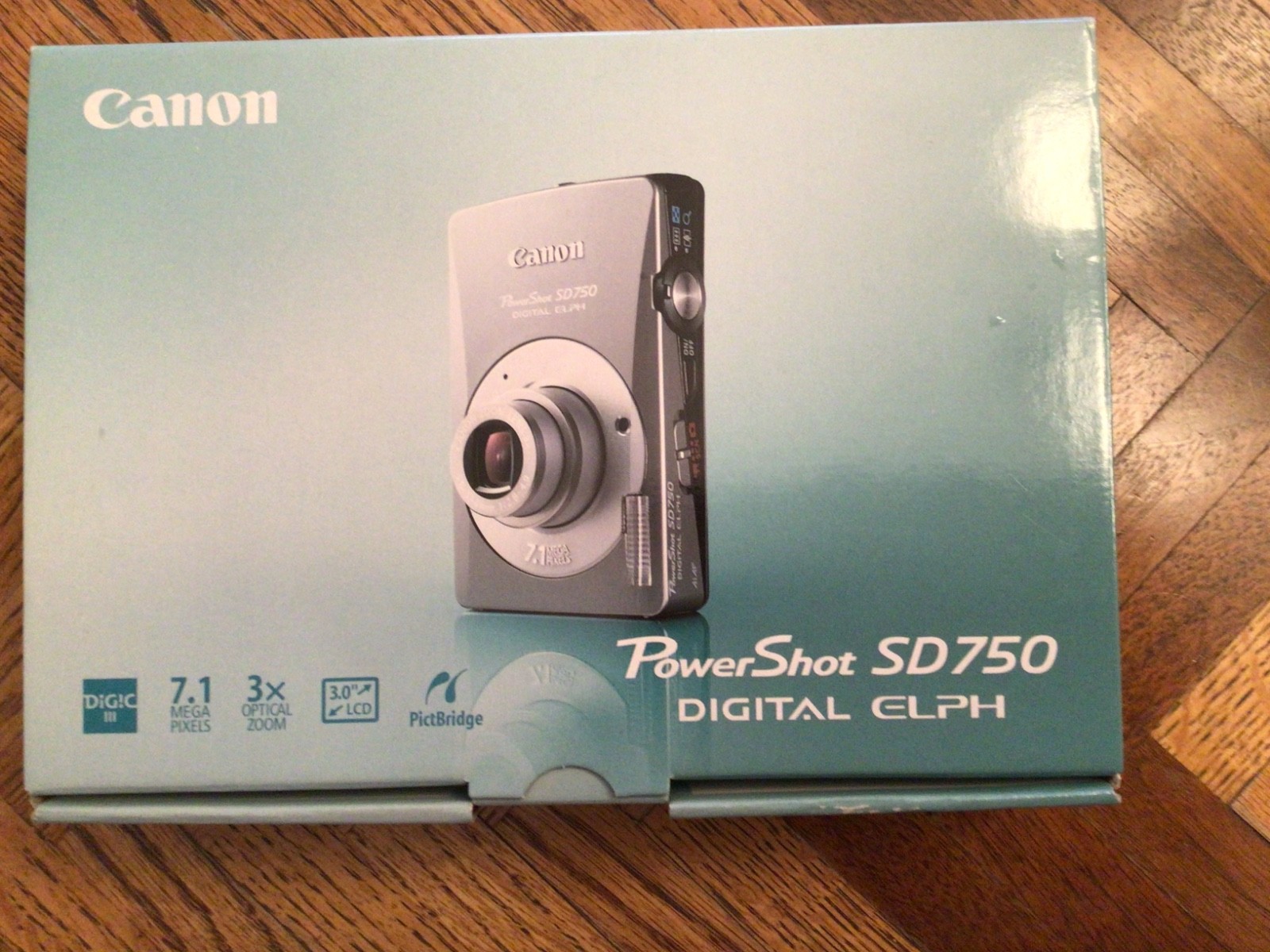 Canon PowerShot SD750 Digital Elph Original Box, Sealed Manuals & Memory Card - 