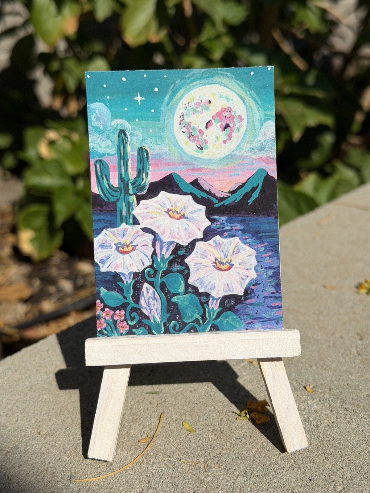 ACEO PRINT Limited Edition Painting Signed Vibrant Landscape Art shaped.by.sykes