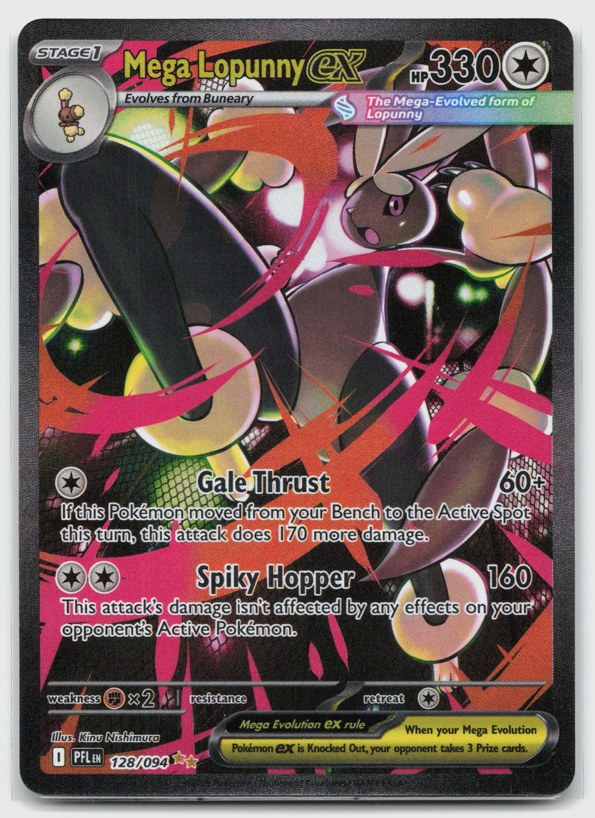 Mega Lopunny ex 128/094 (NM) - Phantasmal Flames - SIR - Pokemon TCG