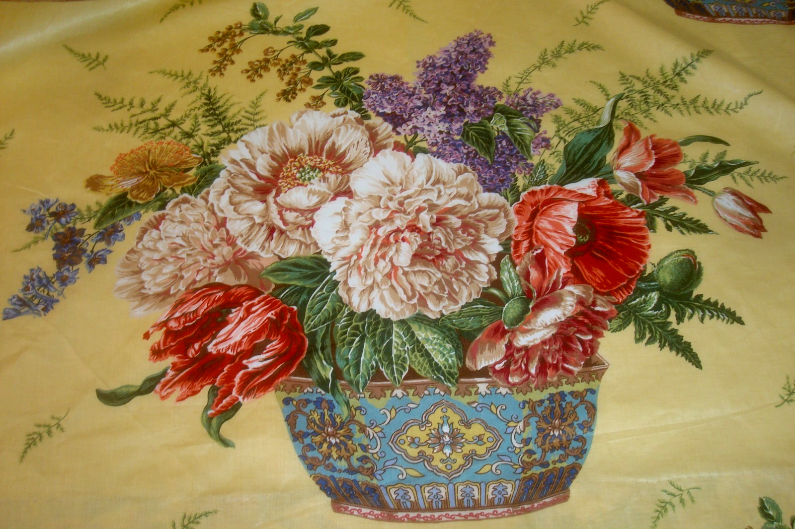 New Custom CHINTZ DRAPES Floral Arrangement 2 pc Pleated Lined 96\