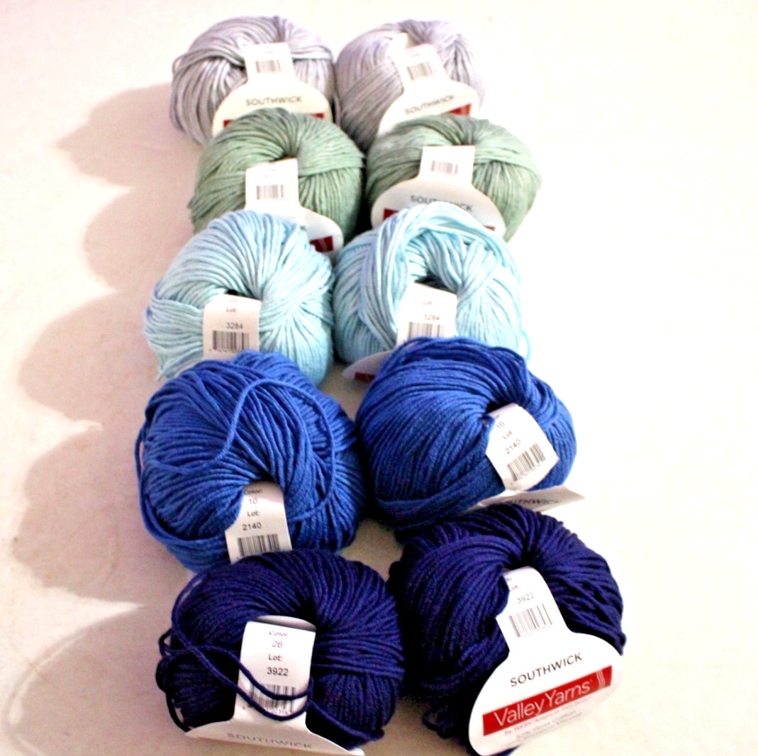10-PIECE SOUTHWICK VALLEY YARNS PIMA COTTON/ BAMBOO