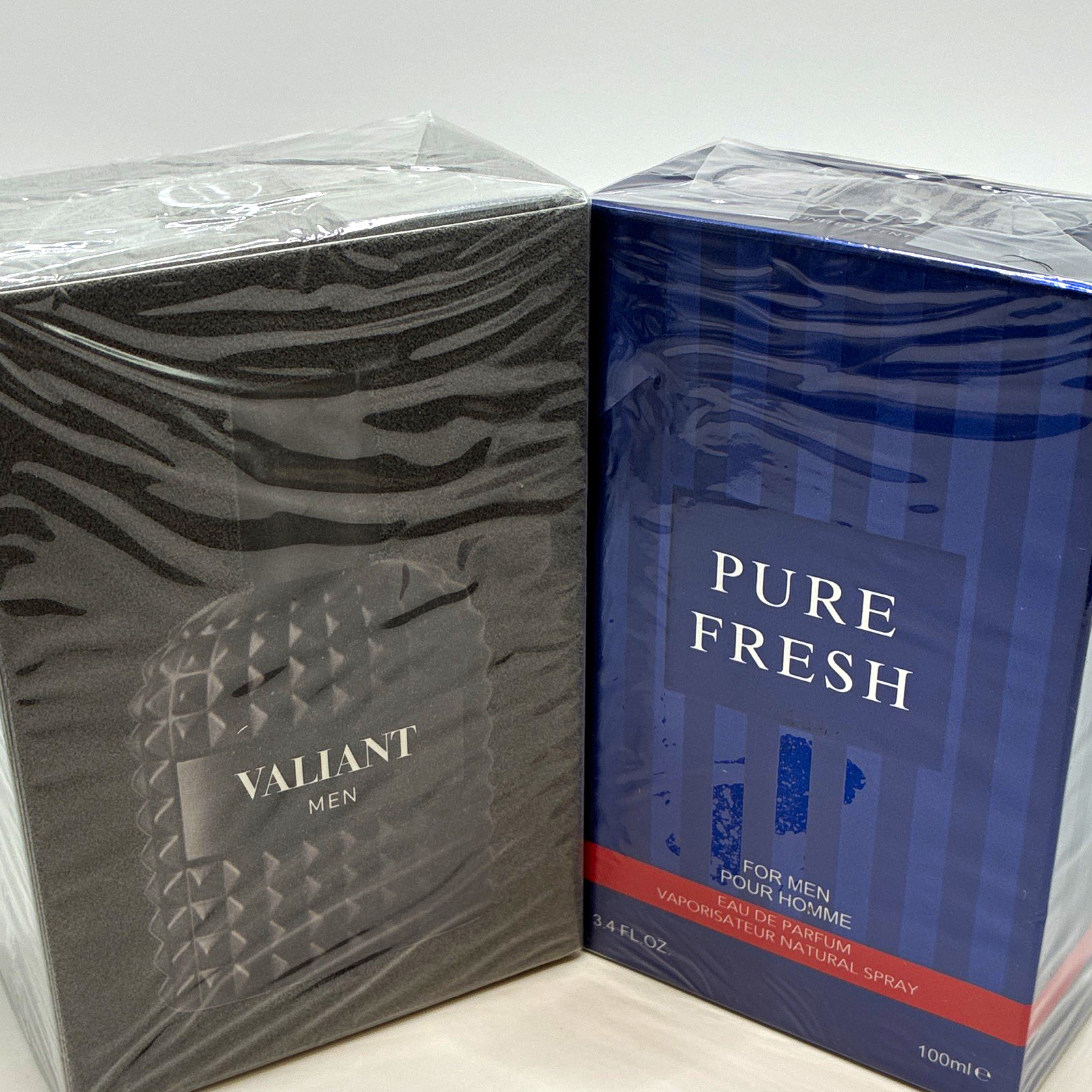 2 boxes of  Men’s Perfume Valiant & pure Fresh Spray 3.4 fl oz Pink Pepper