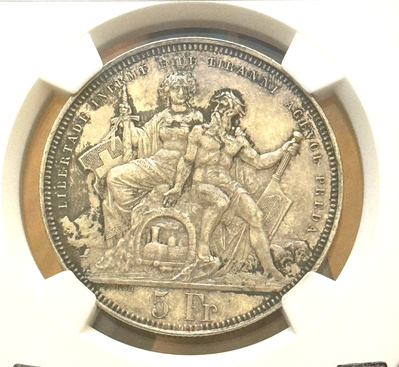 1883 SWITZERLAND 5F LUGANO FESTIVAL AU DETAILS NGC CLEANED 1883 SWITZERLAND 5F LUGANO FESTIVAL AU DETAILS NGC CLEANED