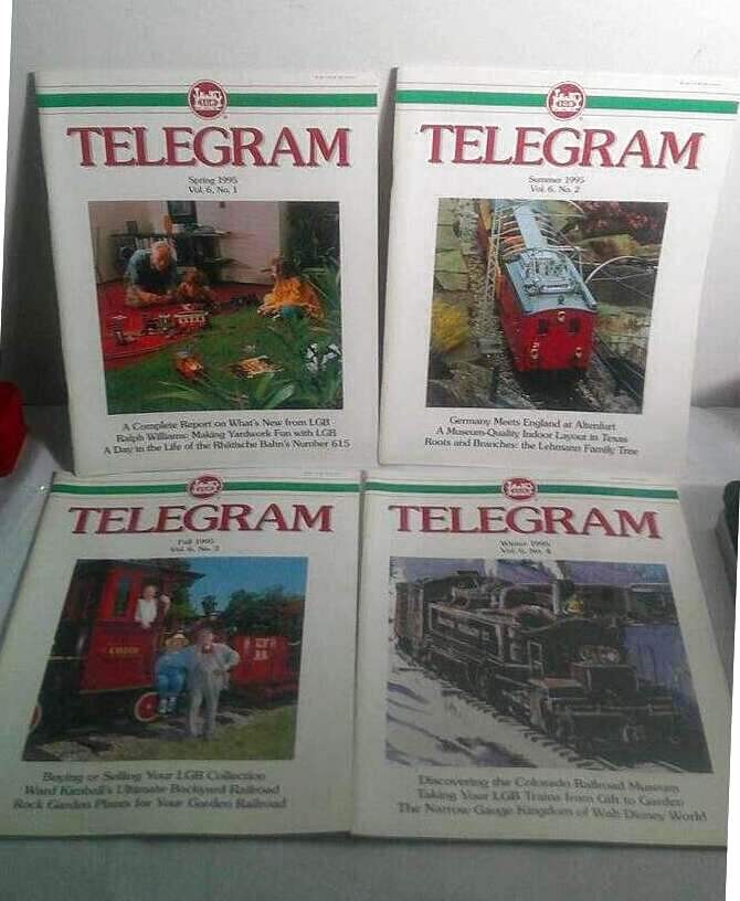 Vtg 1995 LGB Telegram Magazines Complete Year 1-4 Buffington Model Railroad EX Vtg 1995 LGB Telegram Magazines Complete Year 1-4 Buffington Model Railroad EX