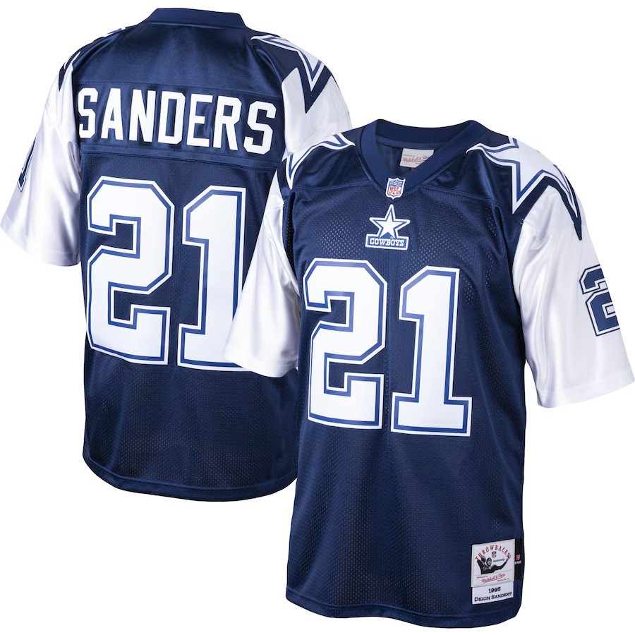 Men\'s #21 Deion Sanders Navy 1995 Authentic Throwback Retired Player Jersey Men\'s #21 Deion Sanders Navy 1995 Authentic Throwback Retired Player Jersey