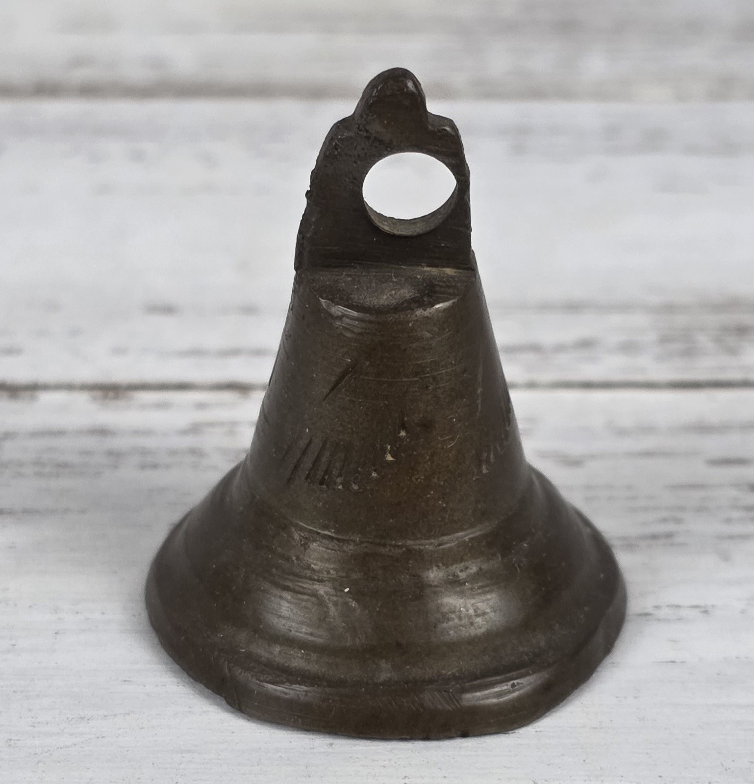 Antique Etched Design Small Brass Prayer Bell 