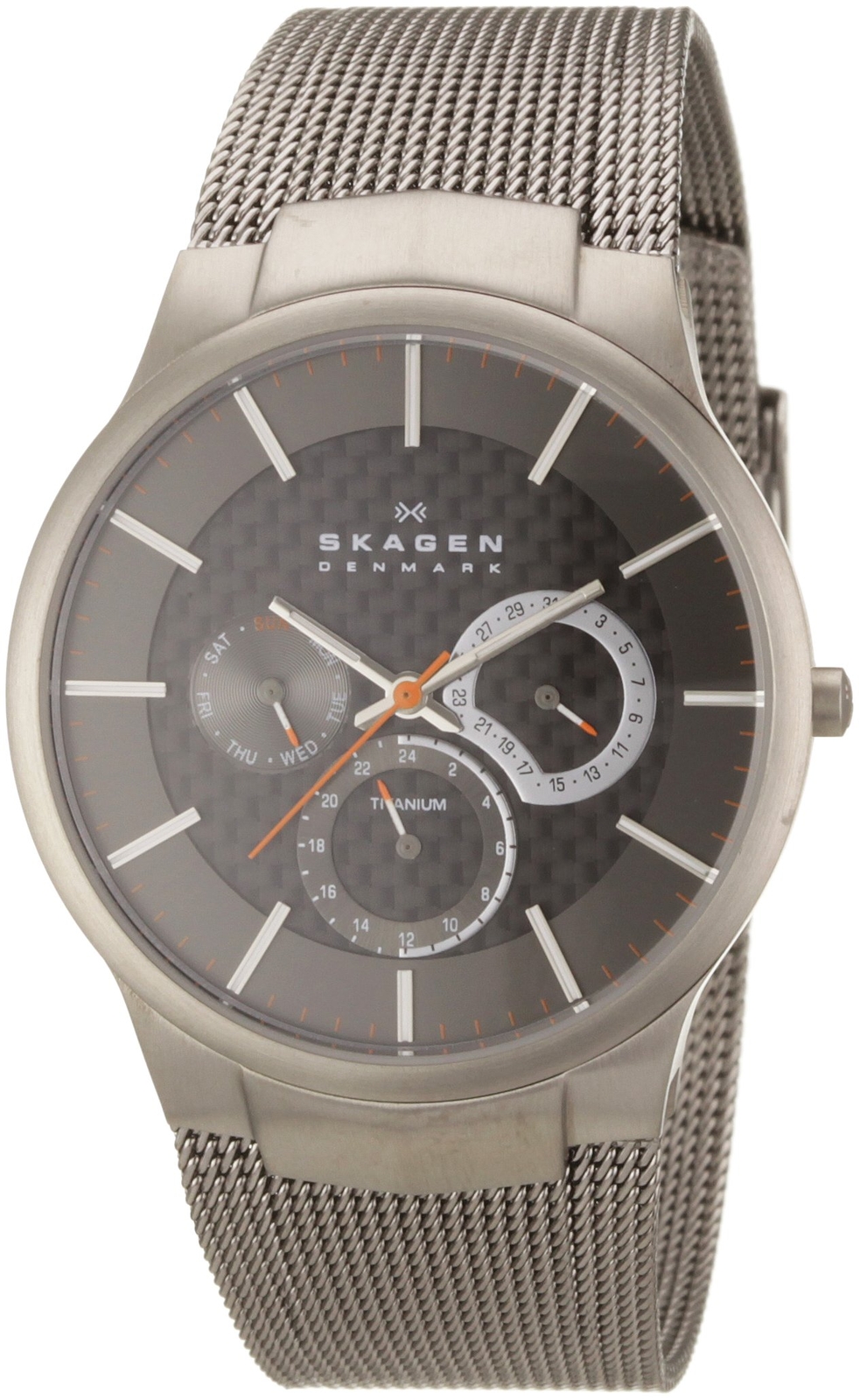 Skagen Men\'s 809XLTTM Carbon Fiber Dial Titanium Watch