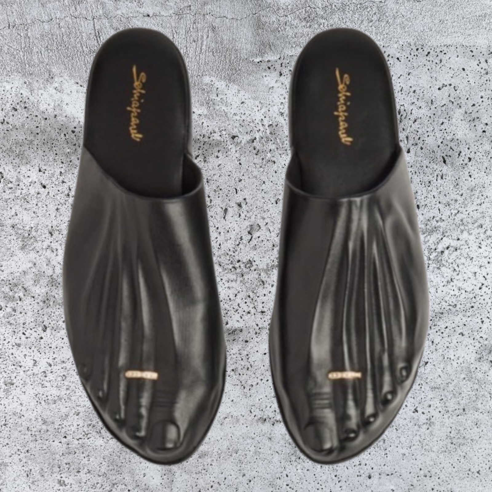 Unisex Schiaparelli  Style Black Slippers. With Box and Dust bag.