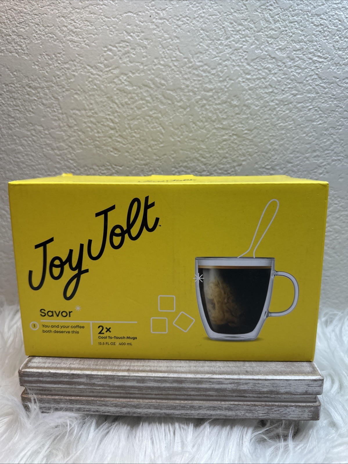 Joyjolt Savor Double Wall Insulated Glasses Espresso Mugs Set Of 2 NEW FAST SHIP