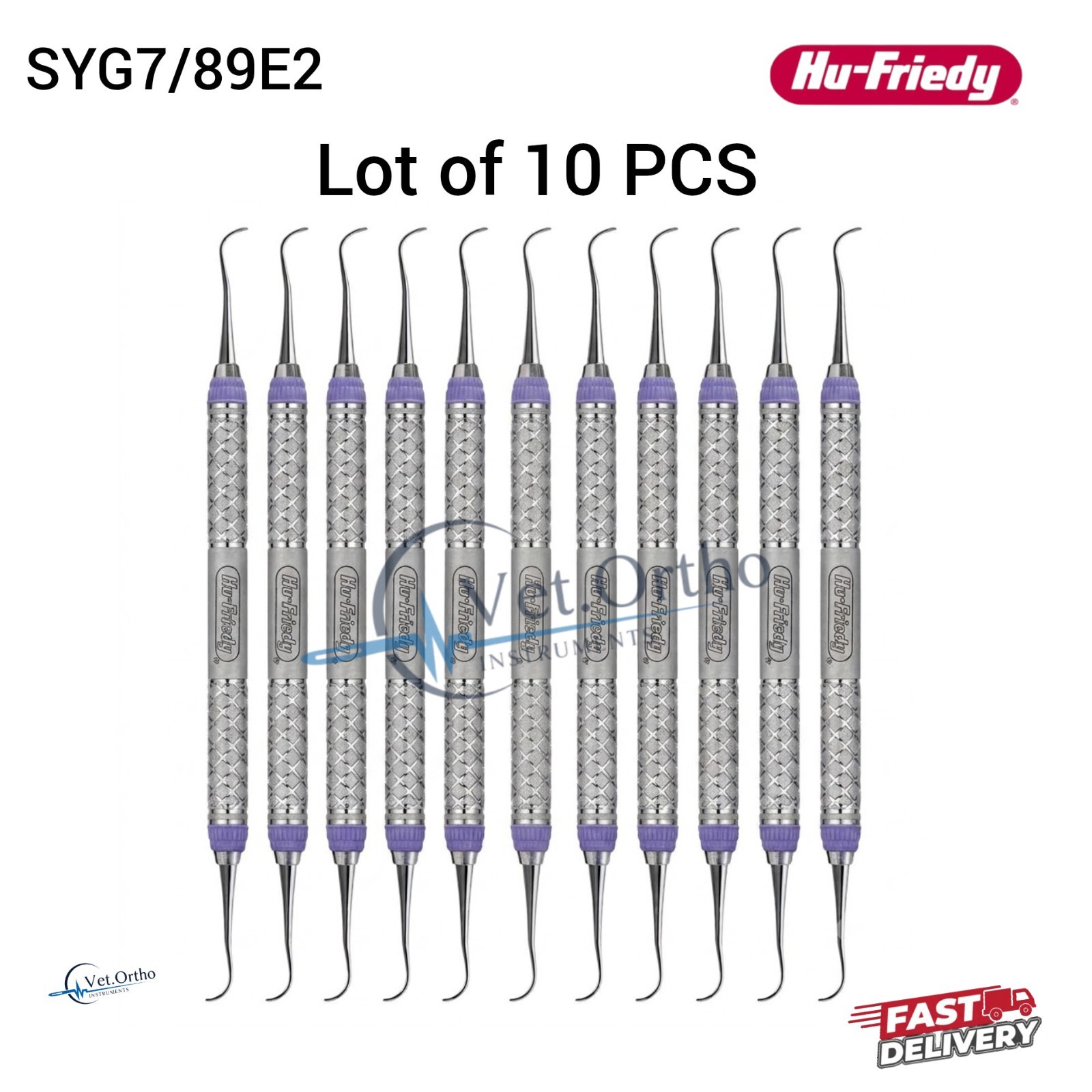 10X Hu Friedy SYG7/89E2 EverEdge Curette Younger Good DE 7/8 #9 Handle