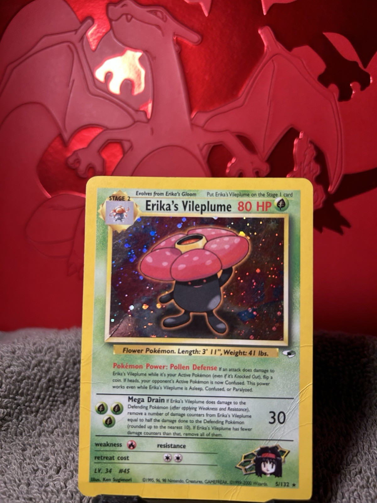 Gym Hero\'s Erika\'s Vileplume Holo Rare Pokémon 5/132 - HP