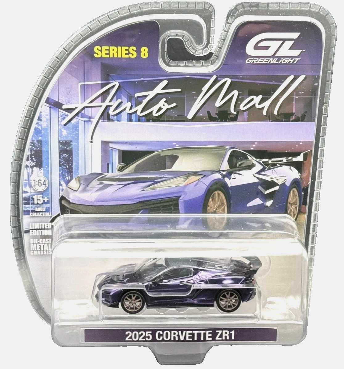 Chrome Chase Greenlight 2025 Chevrolet Corvette ZR1 Purple 68080 F 1/64