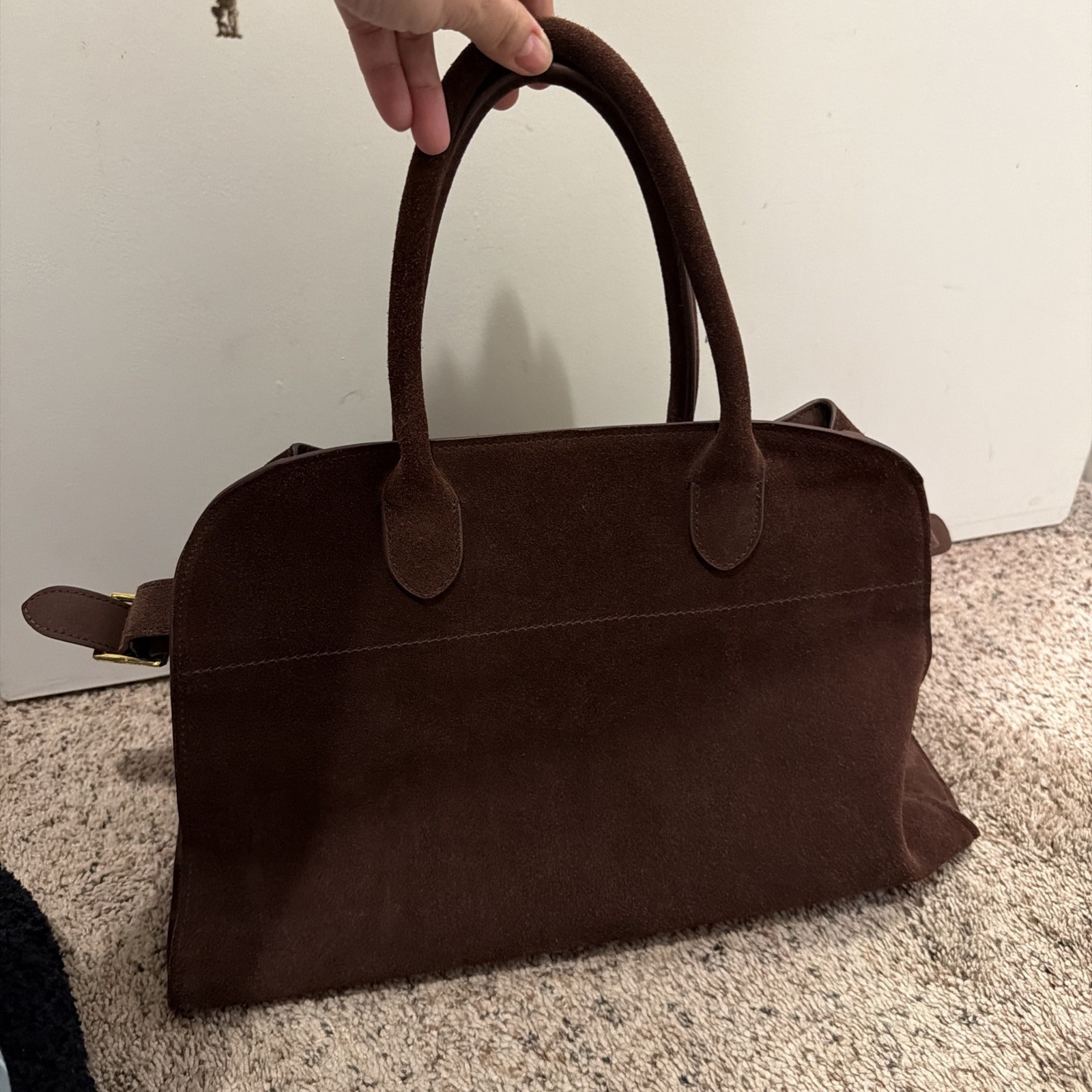 The Row Faux 15 Suede Tote Bag Brown Made In Italy Good Condition