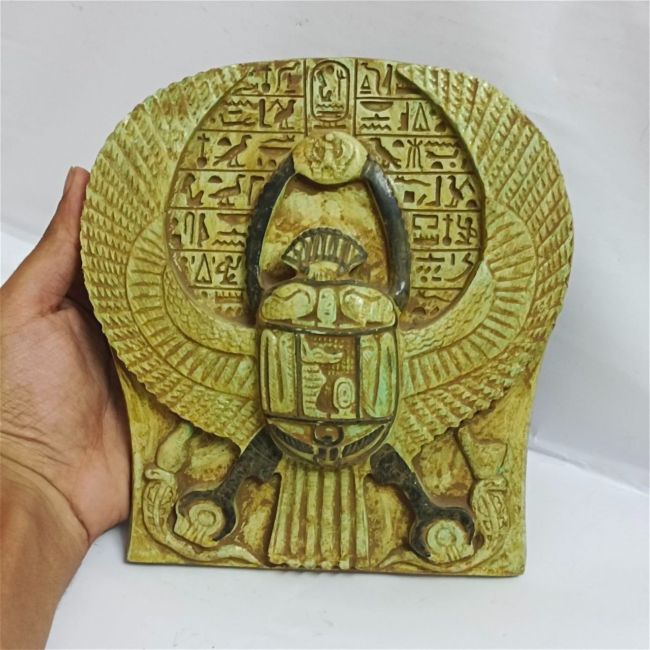 Vintage Egyptian Scarab Carving Ancient Egypt Style, Hieroglyphic Heritage Decor Vintage Egyptian Scarab Carving Ancient Egypt Style, Hieroglyphic Heritage Decor