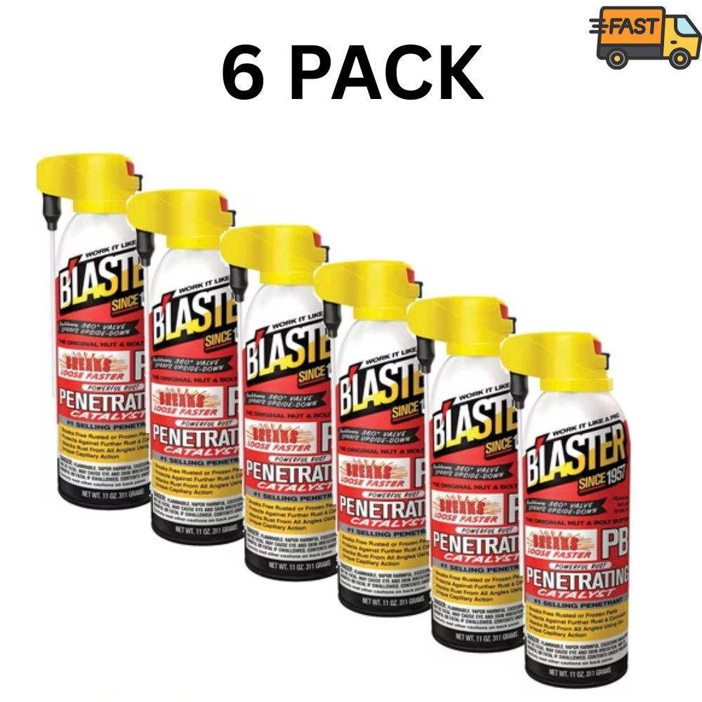 PB Blaster Heavy Duty Penetrating Oil 11 oz Lubricant Spray Pack of 6