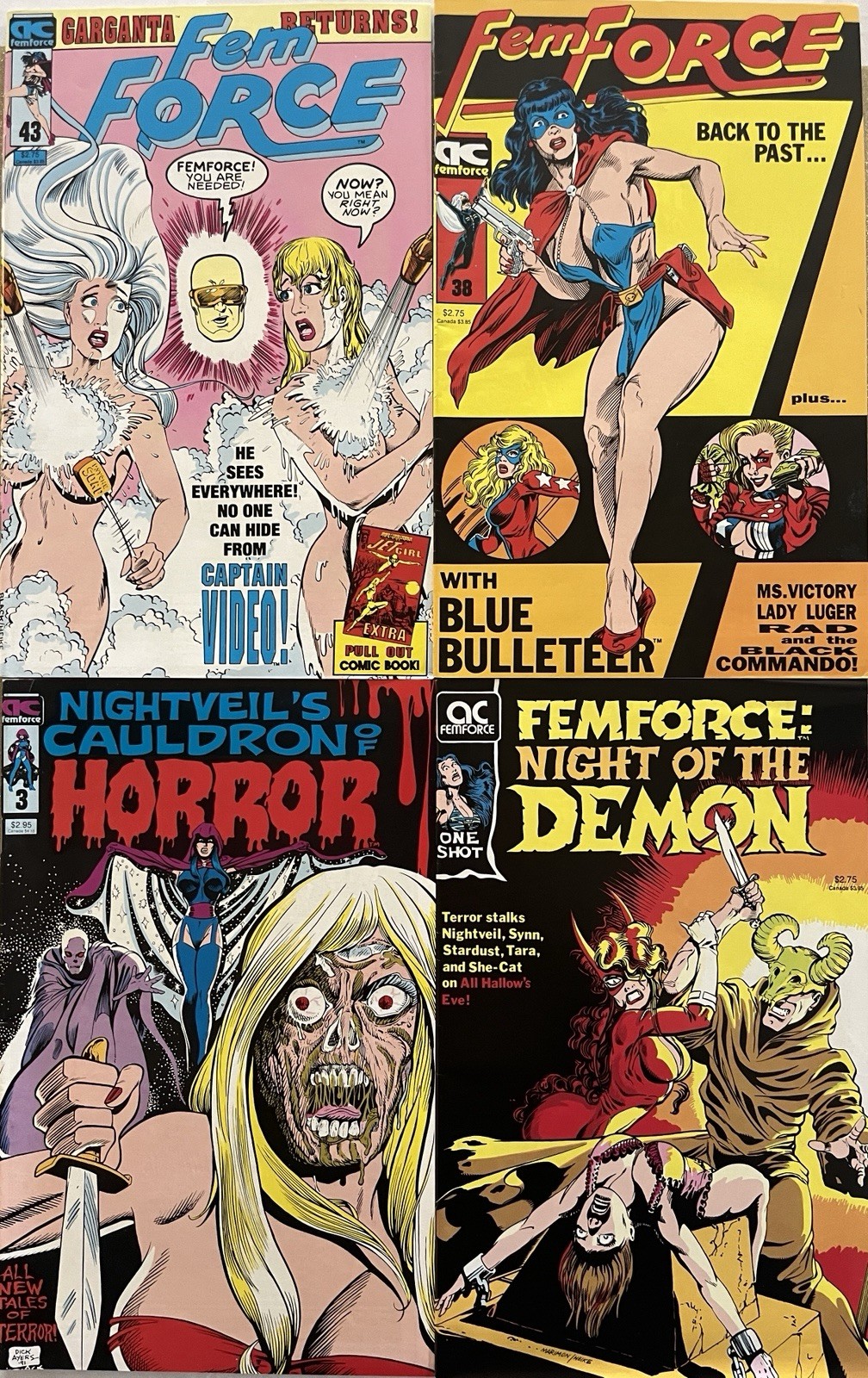 FemForce Mixed Lot #38,#43, Cauldron of Horror #3, Night Of The Demon(AC Comics)