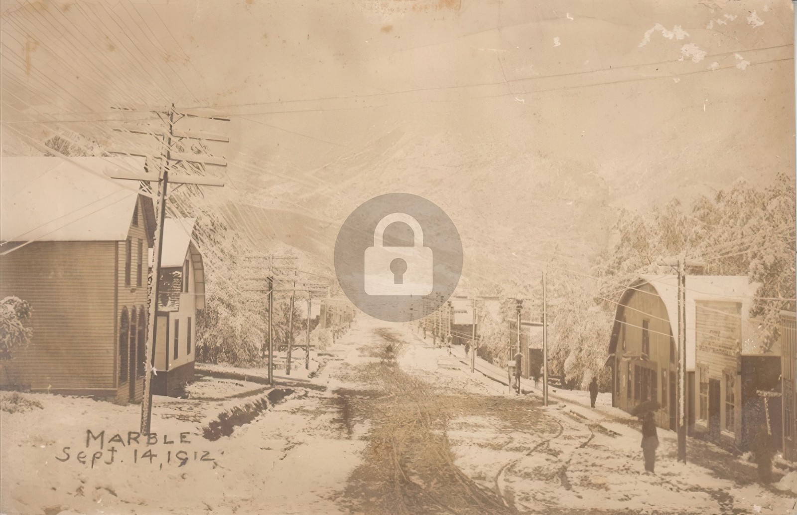 Marble COLORADO Street scene on September 14 1912 RPPC Photo Postcard COPY