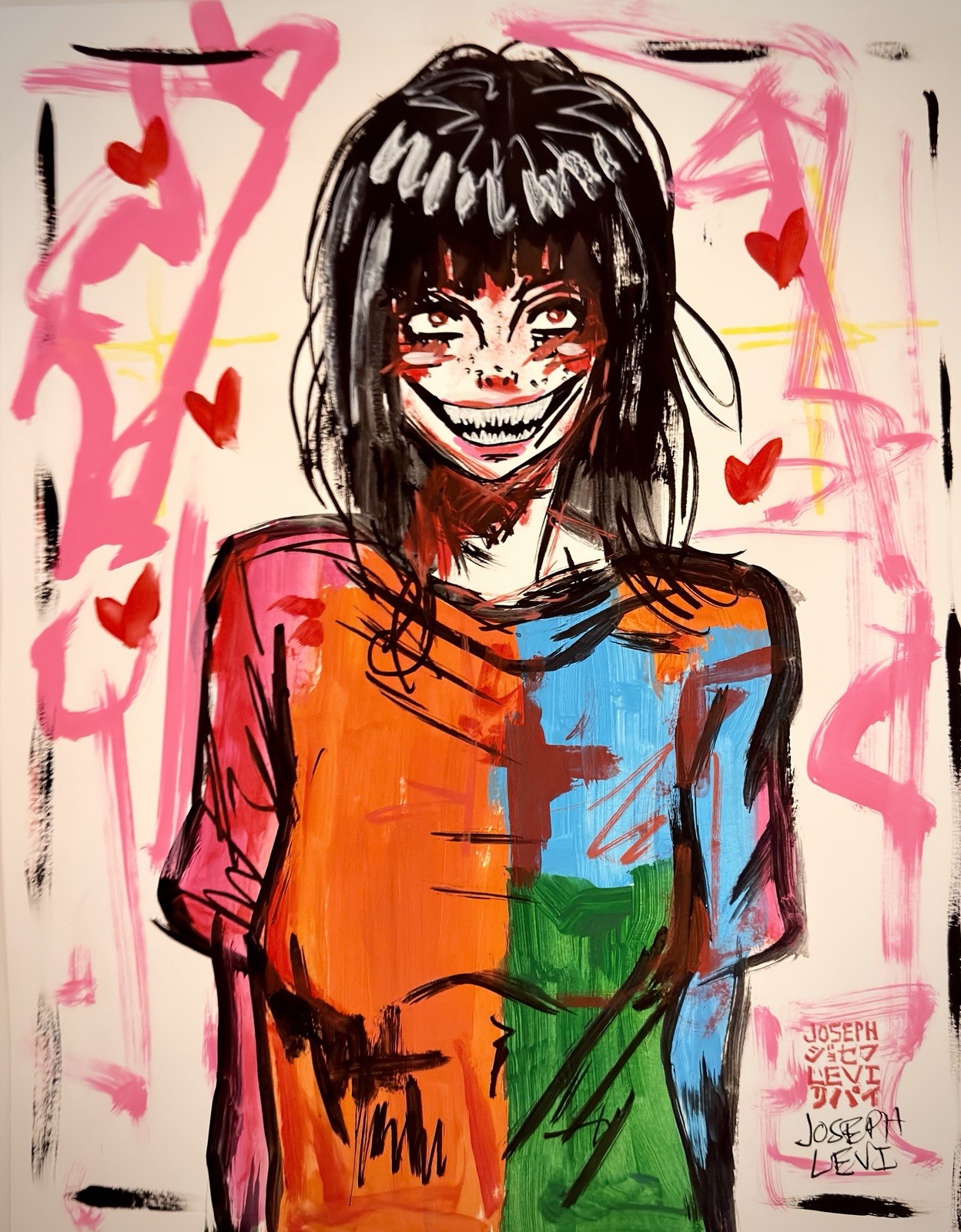 SE Lain: Lain Iwakura - 11x14 Original Art by Joseph Levi w/COA - NOT a Print