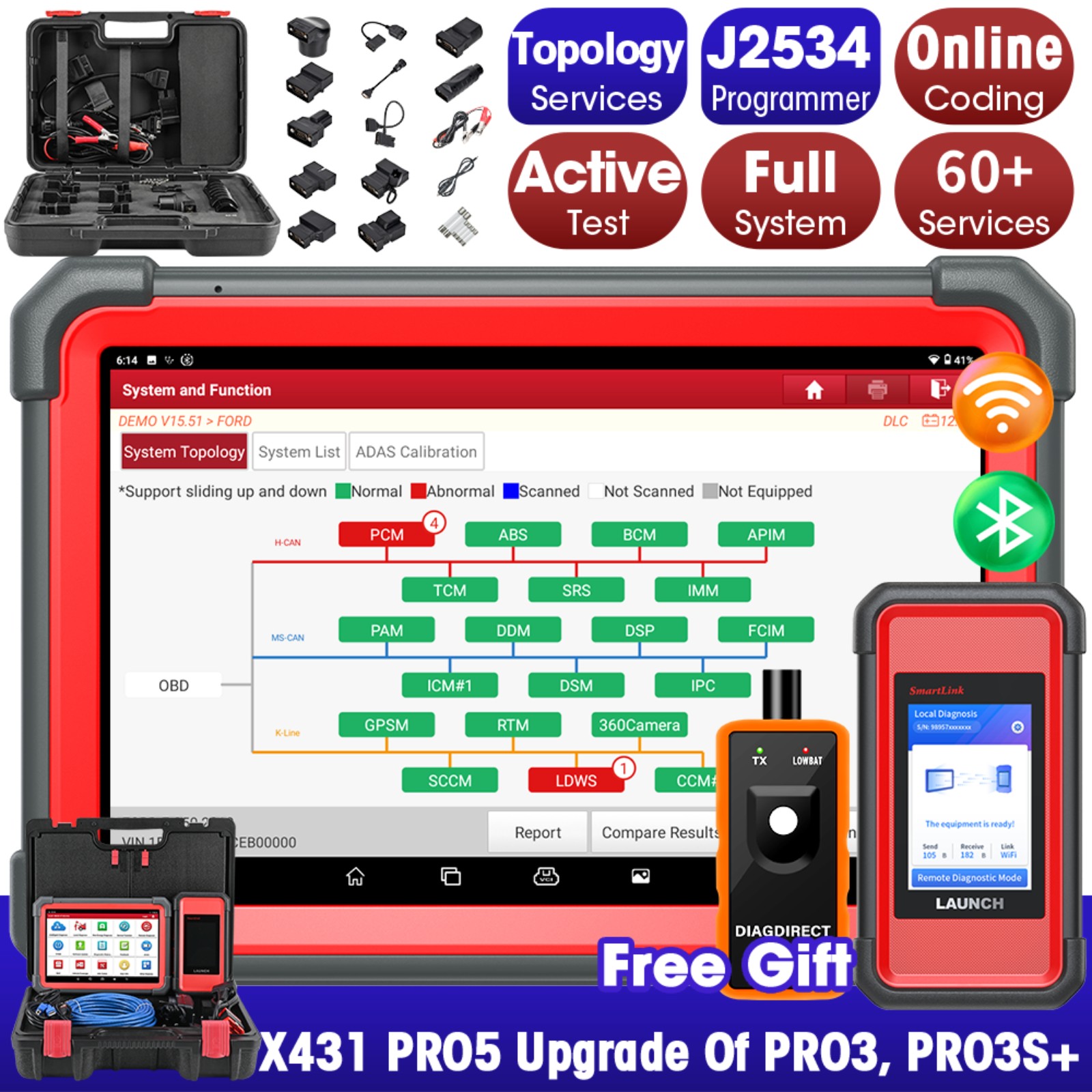 2026 LAUNCH X431 PRO 5 PAD V+ Car Diagnostic Scanner Tool Programming Key Coding