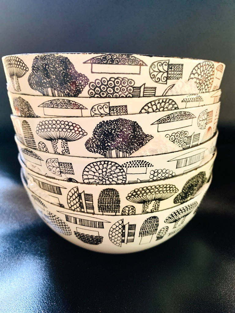 Vintage MCM Kaj Franck Enamel Mushroom Bowls Finel Finland 5.5 Vintage MCM Kaj Franck Enamel Mushroom Bowls Finel Finland 5.5