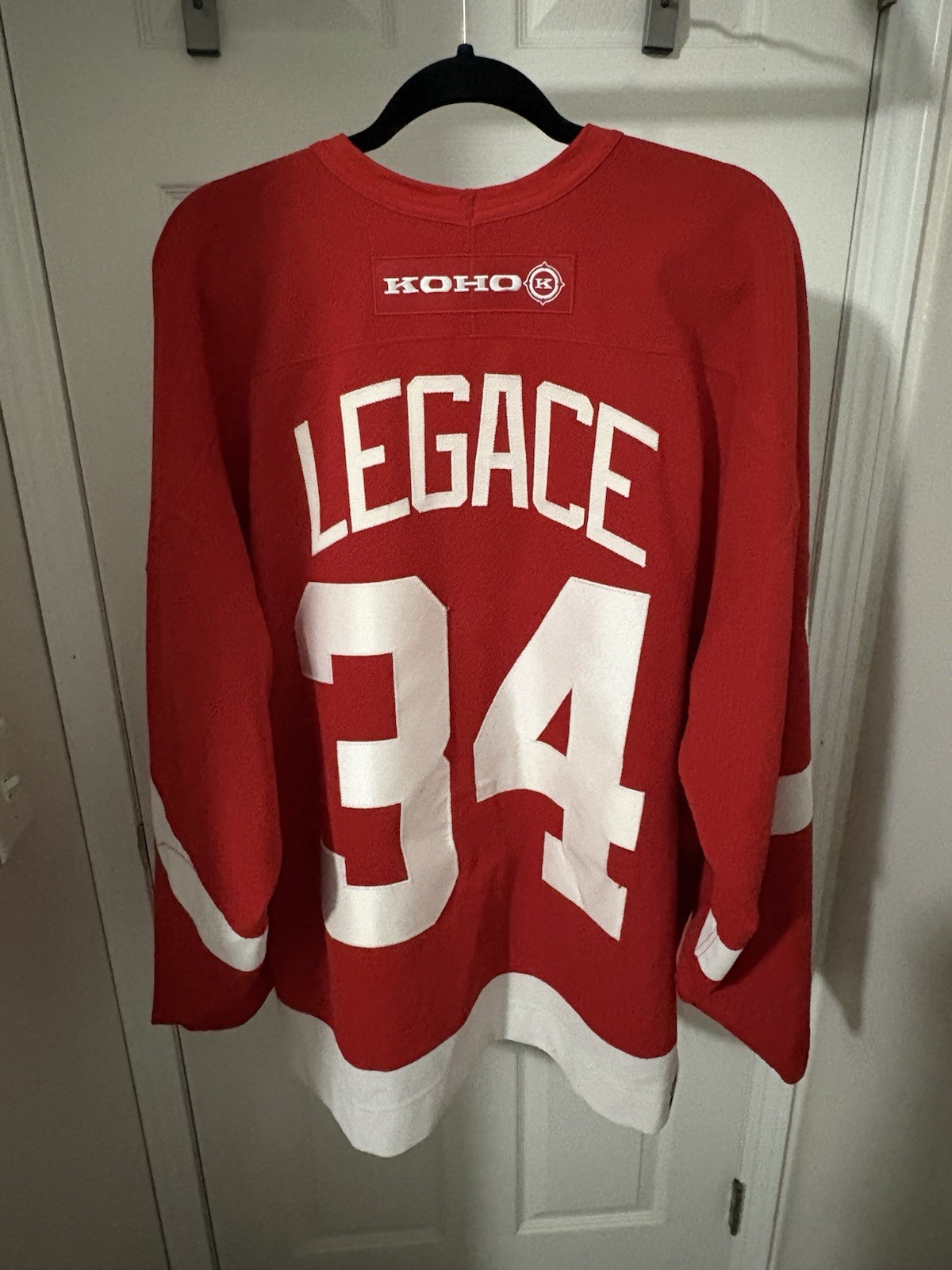 Detroit Red Wings Manny Legace game worn jersey Detroit Red Wings Manny Legace game worn jersey
