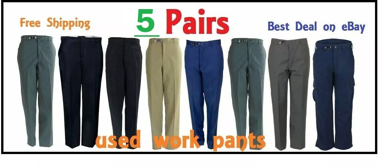 5 Used Uniform Work Pants lot.  FREE Priority SHIPPING