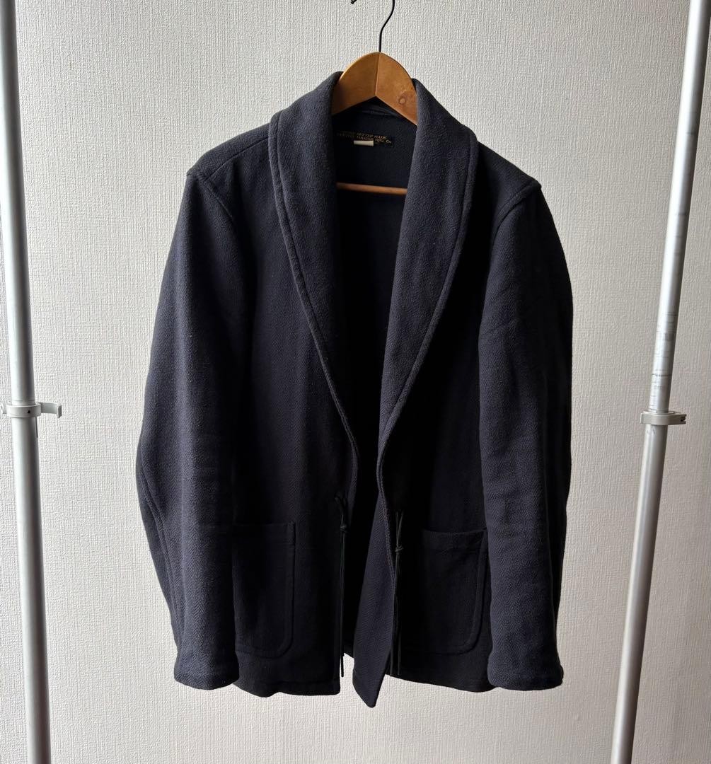 PHIGVEL Black Shawl Collar Jacket Size L Wool Silk Blend