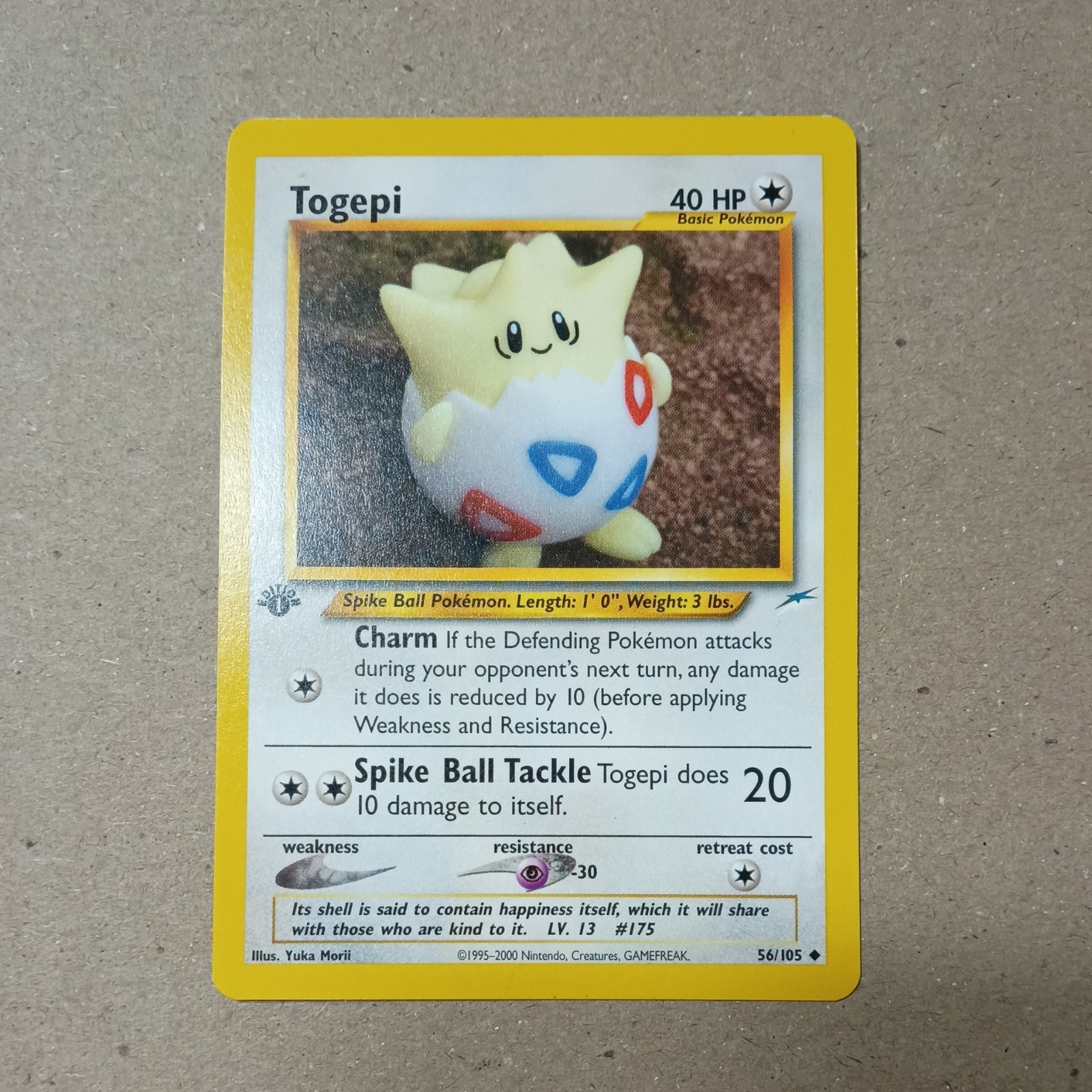 The Pokémon Company Neo Destiny 1st Ed Togepi 56/105 Uncommon Regular 40 HP Eng