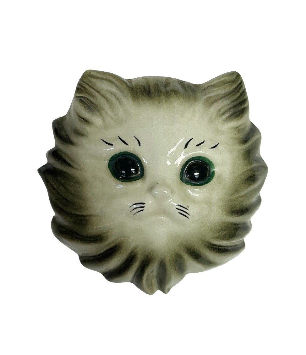 1950’s Kitsch Vintage Lefton Kitten Cat Anthropomorphic Wall Vase Pocket