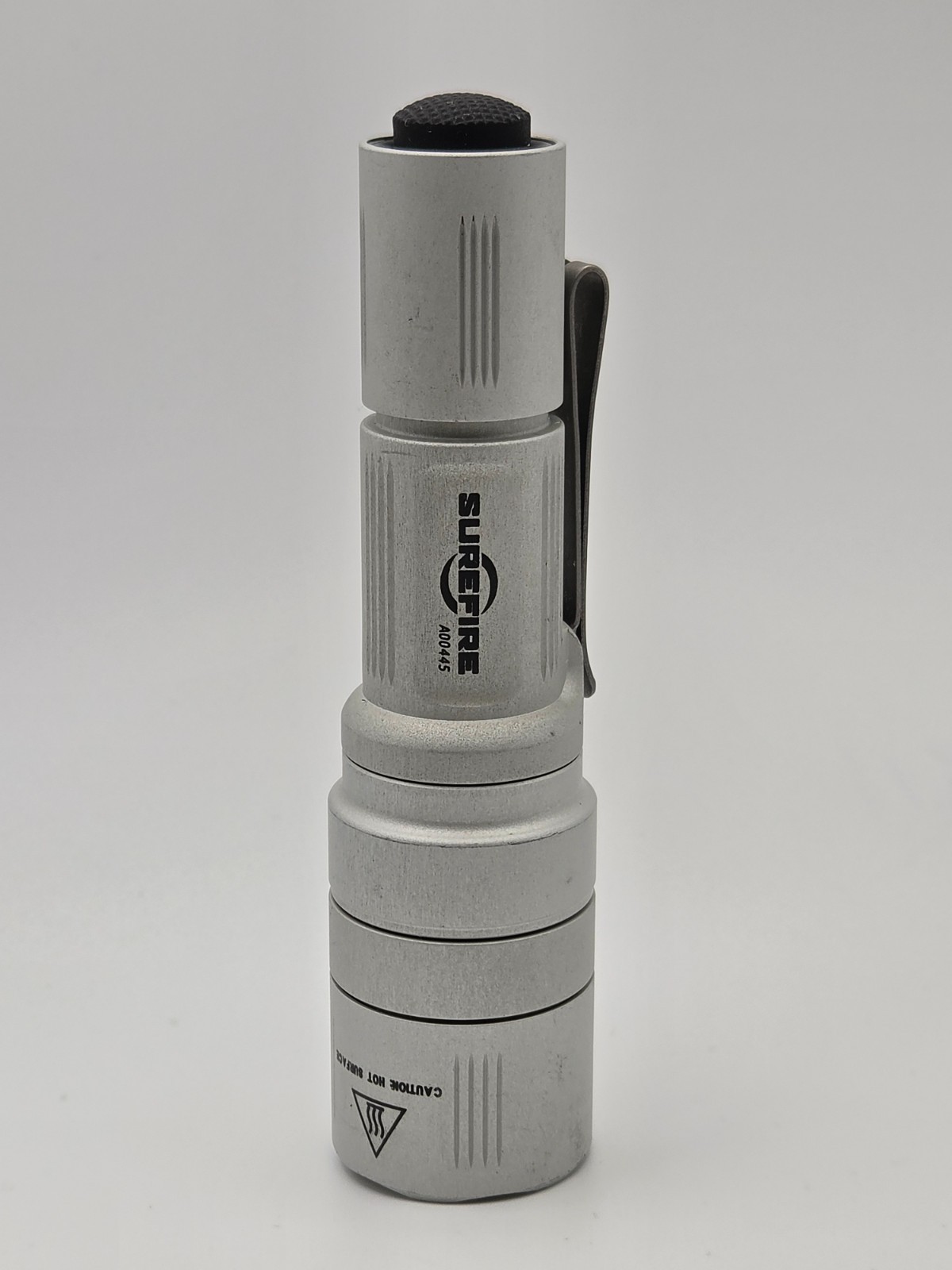 SureFire EB1C-B-SL, 300 & 5 Lumens Dual Output Flashlight, Silver, RARE