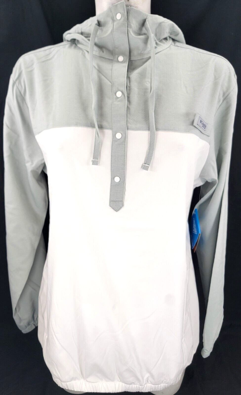 NEW Columbia Tamiami 1/2 Snap White Hooded Pullover Shirt Jacket Women\'s M