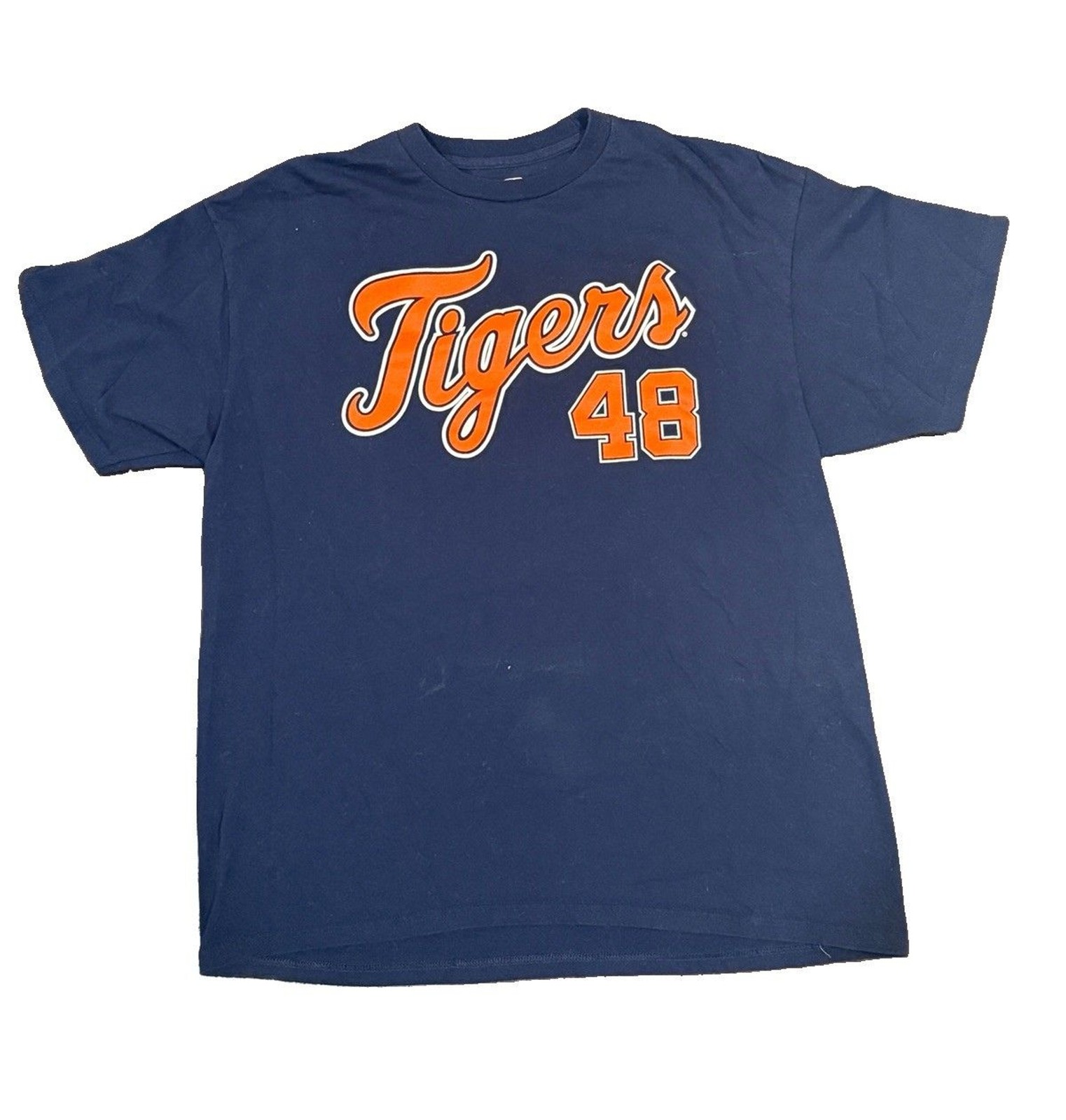Vintage Torii Hunter #48 Detroit Tigers MLB Blue Baseball Jersey Shirt Men’s XL