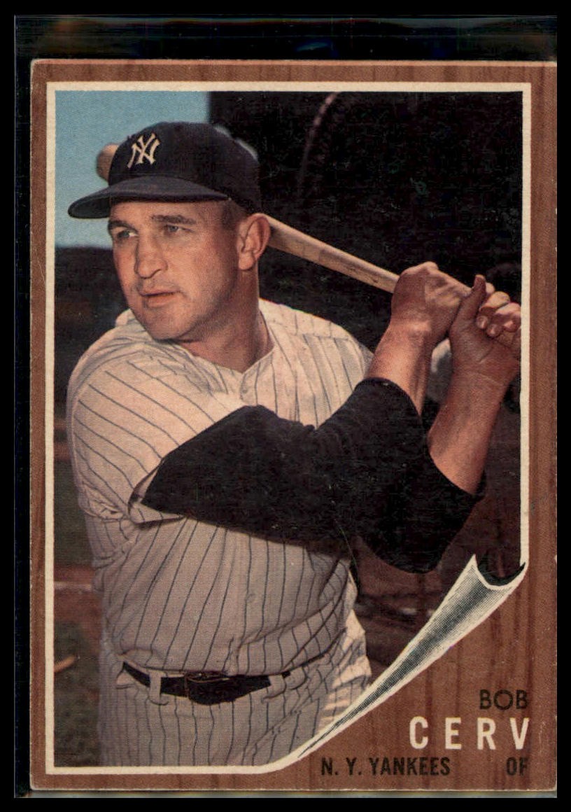 1962 Topps BOB CERV #169 Baseball Card VG 1962 Topps BOB CERV #169 Baseball Card VG