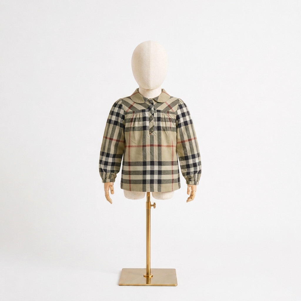 Girl\'s Burberry Nova Check Long Sleeve Blouse Shirt Kids London Brit 4Y / 104cm