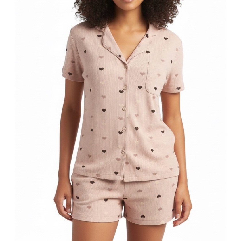 New SKIMS SOFT LOUNGE Shorts Sleep Set Pajamas MICA MINI HEART HALFDROP sz M New SKIMS SOFT LOUNGE Shorts Sleep Set Pajamas MICA MINI HEART HALFDROP sz M